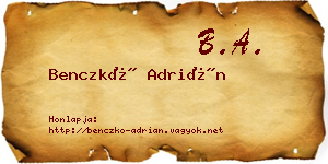 Benczkó Adrián névjegykártya